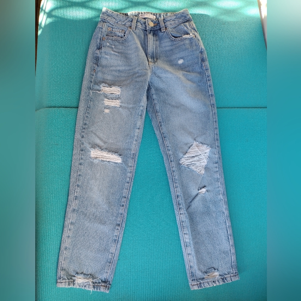 Garage Denim Mom Jeans High Rise Ripped Straight Size 0 / 24